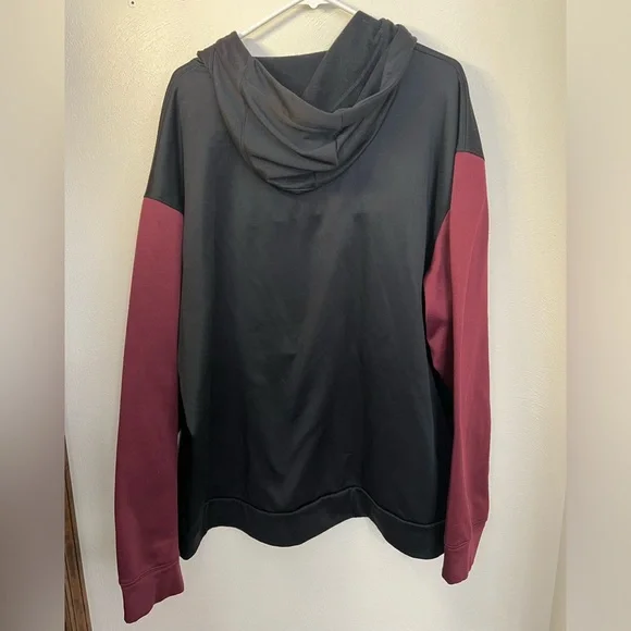 NIKE Therma-FIT Black White Maroon Fleece Logo Classic Hoodie Men's Size 3XL - Picture 4 of 4